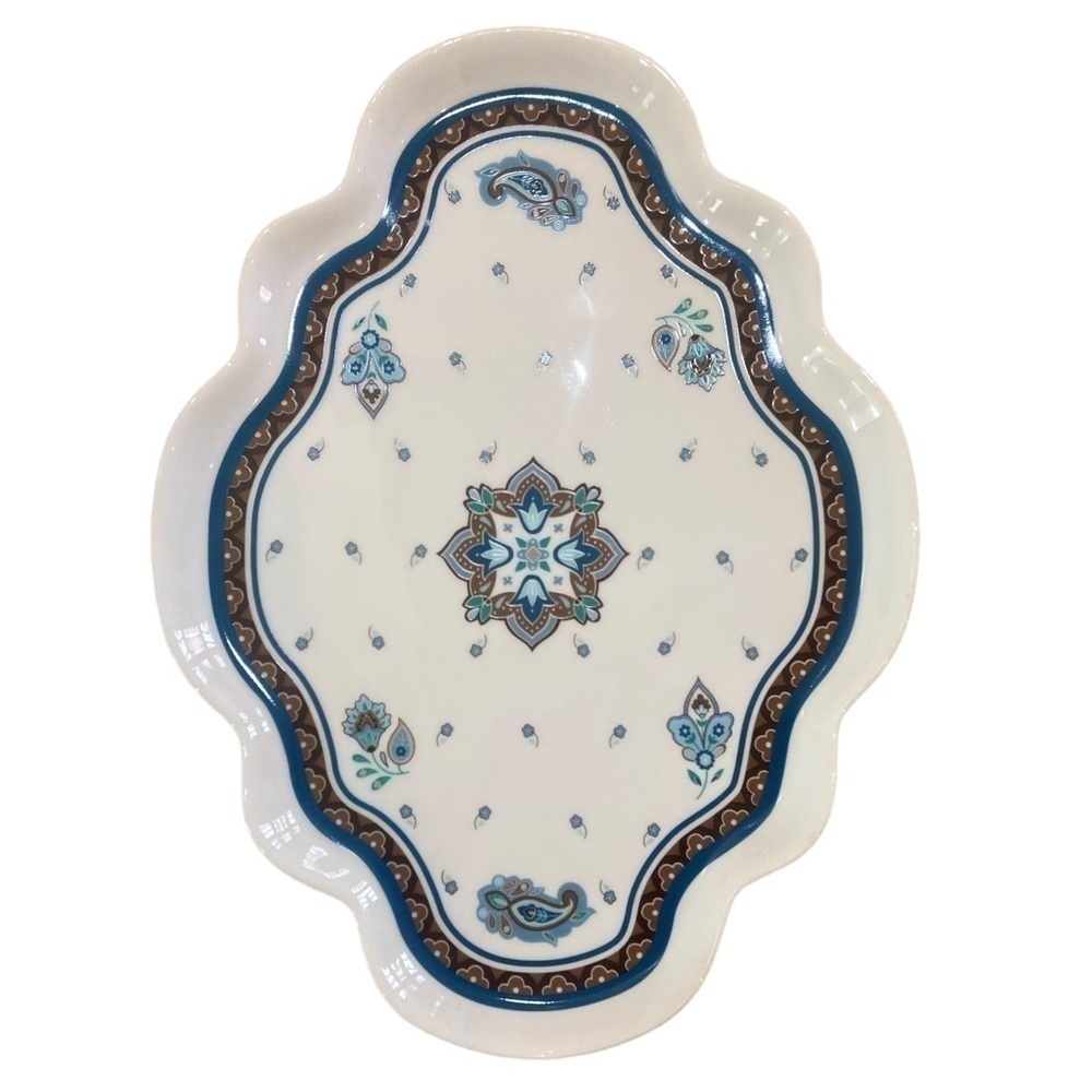 Vera Bradley curvy decorative serving dish tray in Java blues pattern 13 x 9.5